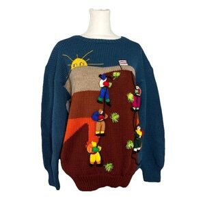 Vintage Peruvian 3D Sweater Made From Sheep Wool